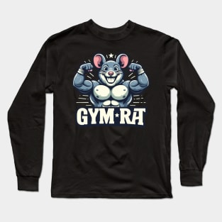 Muscled Gym Rat mascot meme Long Sleeve T-Shirt